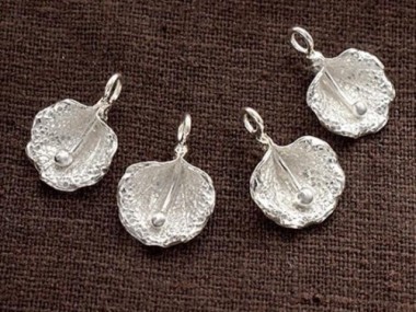 Karen Hill Tribe Silver Calla Lilly Charms 11.5x13.5 mm.