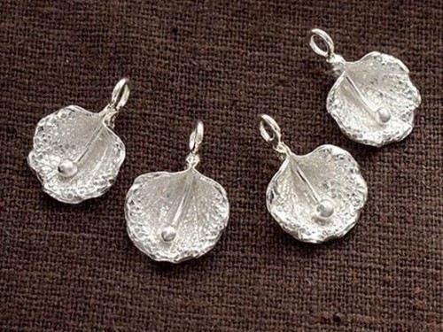 4 of Karen Hill Tribe Silver Calla Lilly Charms 11.5x13.5 mm.