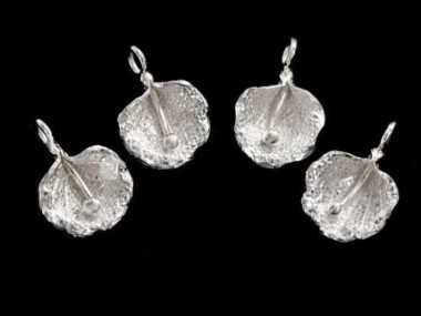 Karen Hill Tribe Silver Calla Lilly Charms 11.5x13.5 mm.