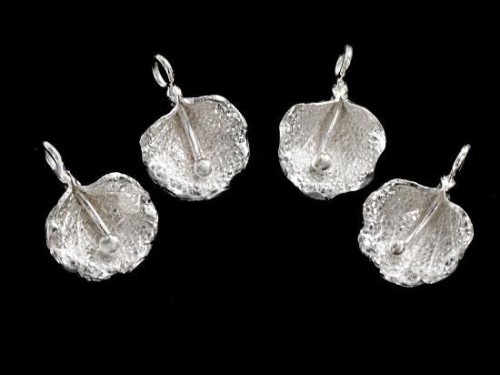 4 of Karen Hill Tribe Silver Calla Lilly Charms 11.5x13.5 mm.