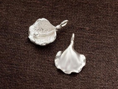 Karen Hill Tribe Silver Calla Lilly Charms 11.5x13.5 mm.