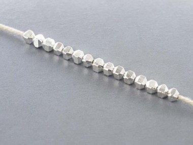 15 of Karen Hill Tribe Silver Faceted Seed Beads 3.4x3.7 mm.