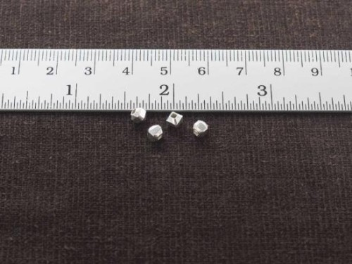 15 of Karen Hill Tribe Silver Faceted Seed Beads 3.4x3.7 mm.