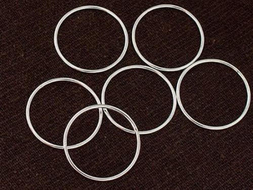 6 of 925 Sterling Silver Closed Jump Rings 1x20mm.