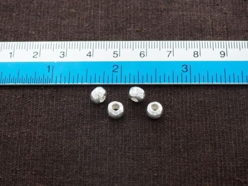 10 of Karen Hill Tribe Silver Hammered Rondelle Beads 6x4.5mm.