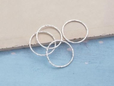 Karen Hill Tribe Silver Hammered Circle Jump Rings 25 mm.