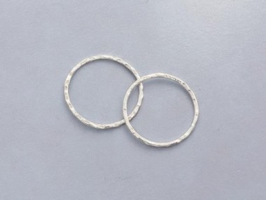 Karen Hill Tribe Silver Hammered Circle Jump Rings 25 mm.