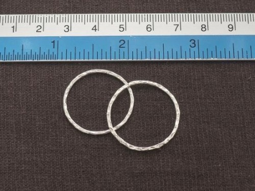 4 of Karen Hill Tribe Silver Hammered Circle Jump Rings 25 mm.