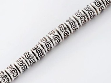 Karen Hill Tribe Silver Imprint Ring Beads 5x4mm.