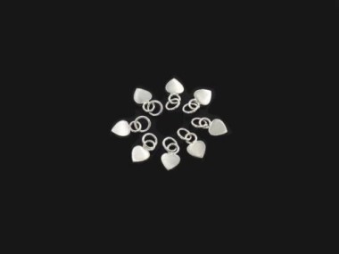 925 Sterling Silver Little Heart Charms 4mm.