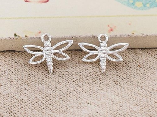 2 of 925 Sterling Silver Dragonfly Charms 13x15 mm.