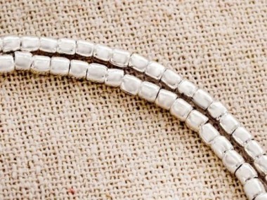 Karen Hill Tribe Silver Plain Spacer Beads 2.5x2.6mm.