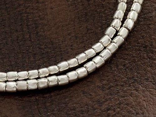 65 of Karen Hill Tribe Silver Plain Spacer Beads 2.5x2.6mm. 7 inches.