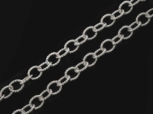 24 inches of 925 Sterling Silver Twisted Oval Link Chain 3.2x3.8 mm.