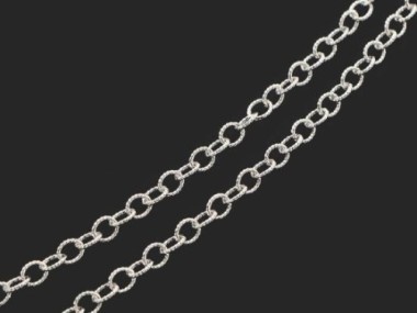 925 Sterling Silver Twisted Oval Link Chain 3.2x3.8 mm.