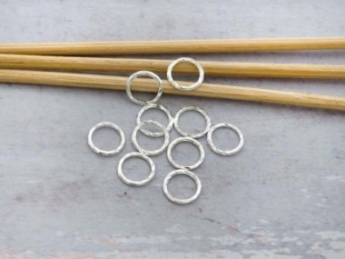 925 Sterling Silver Twisted Closed Circle Rings , Connectors 8x1mm.