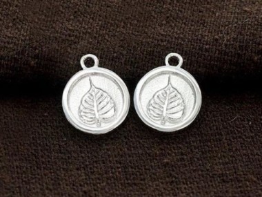 2 of 925 Sterling Silver Bodhi Printed Charms 10.7mm.