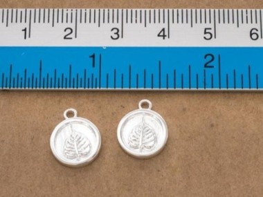 925 Sterling Silver Bodhi Printed Charms 10.7mm.