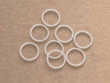 925 Sterling Silver Twisted Circle Links, Connectors 10 mm.