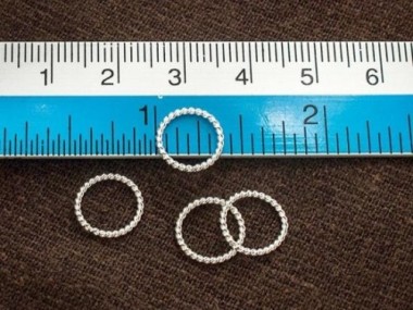 925 Sterling Silver Twisted Circle Links, Connectors 10 mm.