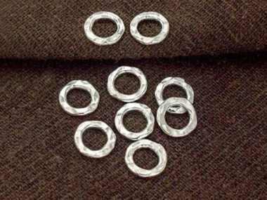 Karen Hill Tribe Silver Hammer Closed Jump Rings 8mm.