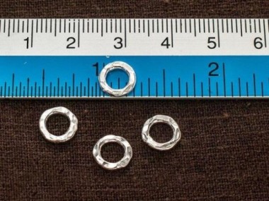 Karen Hill Tribe Silver Hammer Closed Jump Rings 8mm.