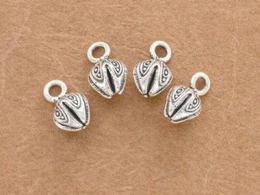 Karen Hill Tribe Silver Lotus Charms 6.5x7 mm.