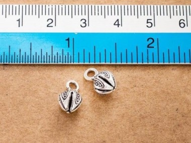 Karen Hill Tribe Silver Lotus Charms 6.5x7 mm.