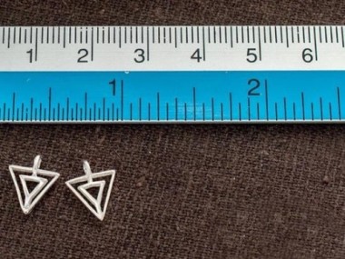 925 Sterling Silver Triangle Charms 8x8.5 mm.