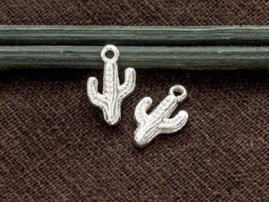 925 Sterling Silver Small Cactus Charms 8x10 mm.