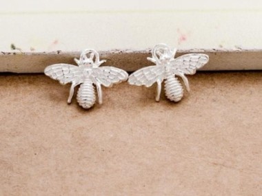 925 Sterling Silver Bee Charms 9x13 mm.