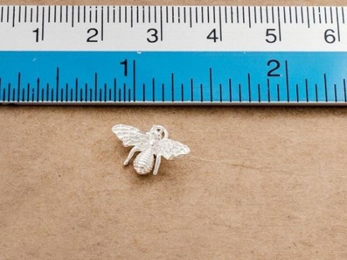 2 of 925 Sterling Silver Bee Charms 9x13 mm.