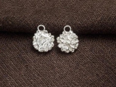 925 Sterling Silver Flower Charms 8mm.