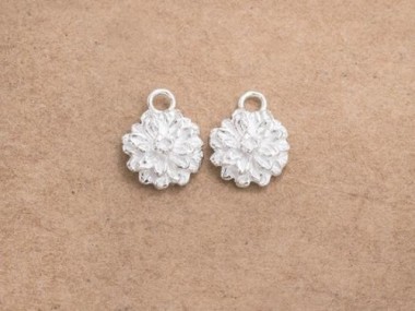 925 Sterling Silver Flower Charms 8mm.