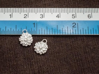 925 Sterling Silver Flower Charms 8mm.