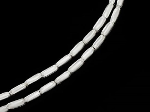 45 of Karen Hill Tribe Silver Wheat Beads 2.3x5 mm. 9"