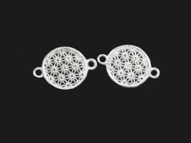 925 Sterling Silver filigree Flower Connectors, Links 11mm.