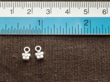 925 Sterling Silver Tiny Flower Charms 4.6mm.