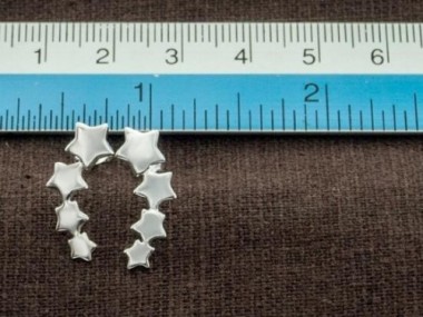 925 Sterling Silver Star Stud Earrings 7x19mm