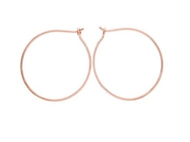 Sterling Silver Rose Gold Vermeil Style Hoop Earrings 25mm.