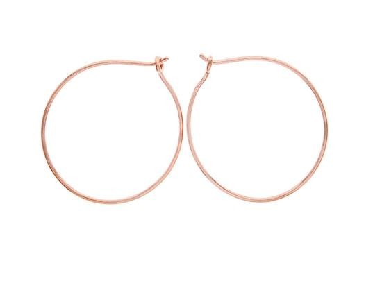 2 pairs of Sterling Silver Rose Gold Vermeil Style Hoop Earrings 25mm.