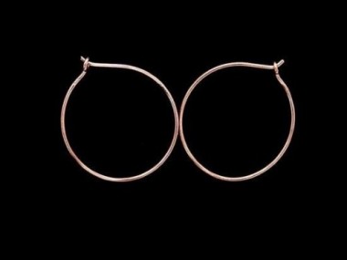 Sterling Silver Rose Gold Vermeil Style Hoop Earrings 25mm.