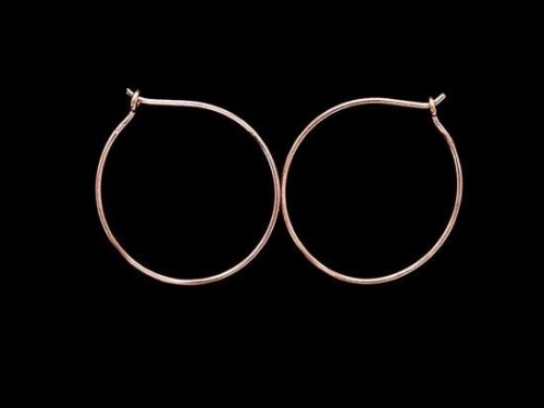 2 pairs of Sterling Silver Rose Gold Vermeil Style Hoop Earrings 25mm.