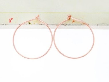 Sterling Silver Rose Gold Vermeil Style Hoop Earrings 25mm.