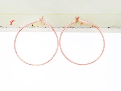 2 pairs of Sterling Silver Rose Gold Vermeil Style Hoop Earrings 25mm.