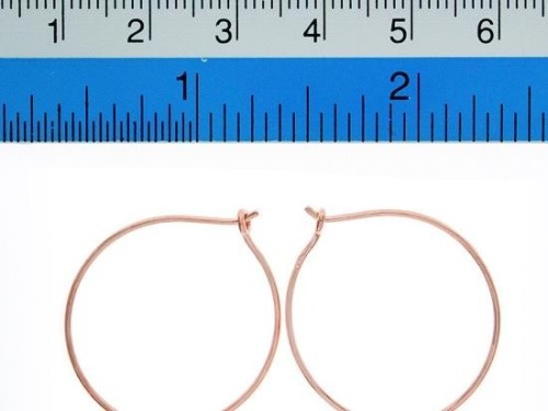 2 pairs of Sterling Silver Rose Gold Vermeil Style Hoop Earrings 25mm.