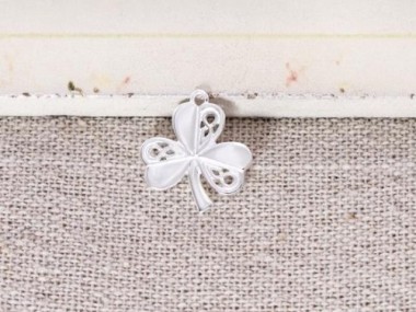 925 Sterling Silver Clover Charms 14x15mm.