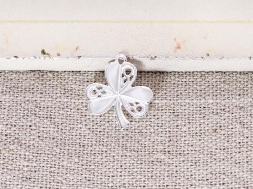 2 of 925 Sterling Silver Clover Charms 14x15mm. Polish Finished