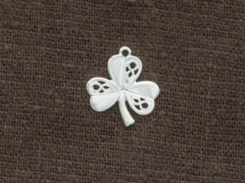 2 of 925 Sterling Silver Clover Charms 14x15mm. Polish Finished