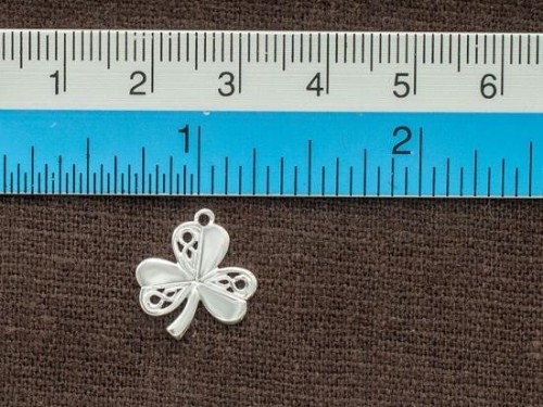 2 of 925 Sterling Silver Clover Charms 14x15mm. Polish Finished